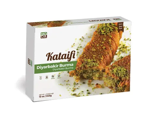 Kataifi, Diyarbakir Burma with Pistachio, Gift Pack, 4pcs, 12oz (340g) x 16pack - #680634