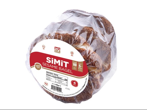 MODA, Turkish Sesame Bagel, Simit, Par-Baked, 4pcs x 3.5oz (110g) x 16pack - #520172